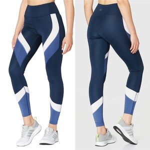 NWOT Aurique Colorblock Blue/White Size X-Small 27” Leggings‎